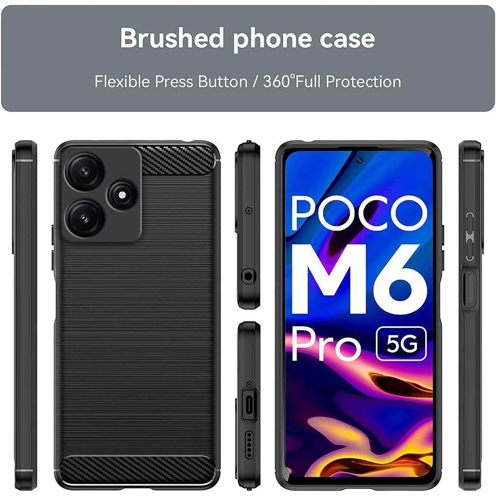 Carbon Fiber Case for Poco M6 Pro 5G