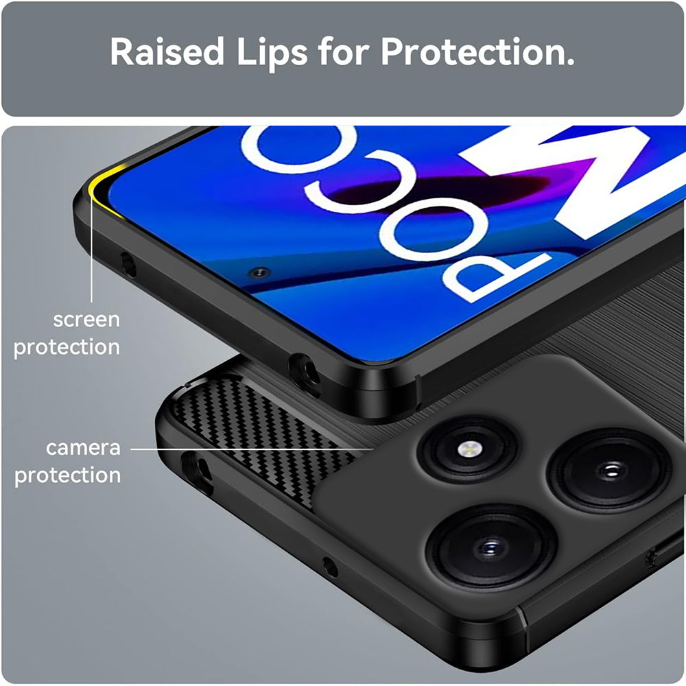 Carbon Fiber Case for Poco M6 Pro 5G