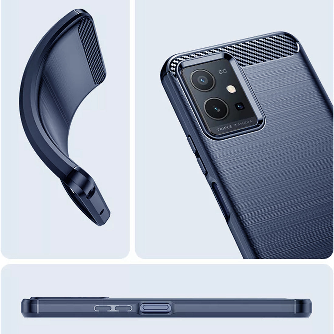 Carbon Fiber Case for Vivo Y75 5G / T1 5G / iQOO Z6 5G