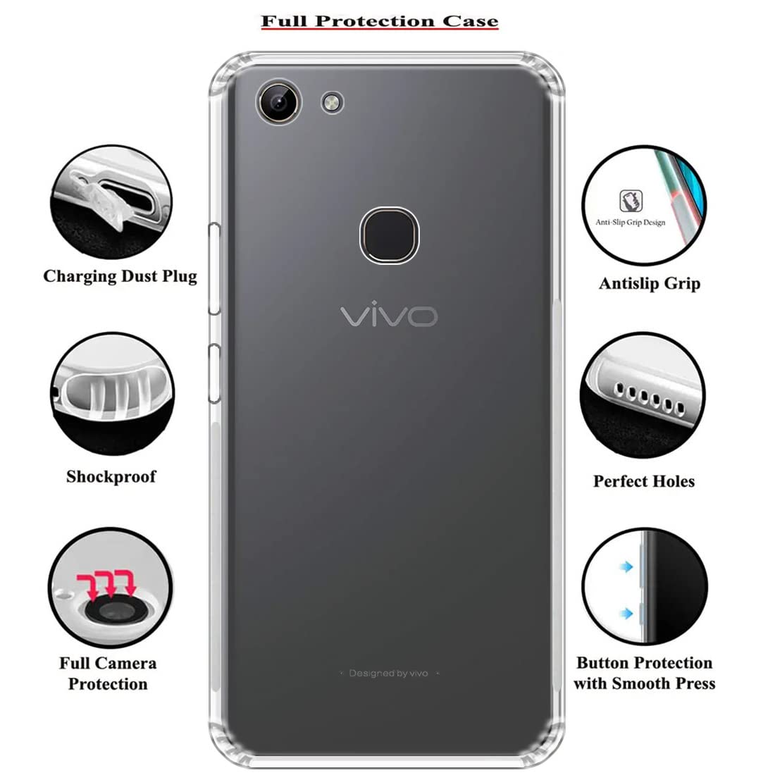 Anti Dust Plug Back Case Cover for Vivo Y83