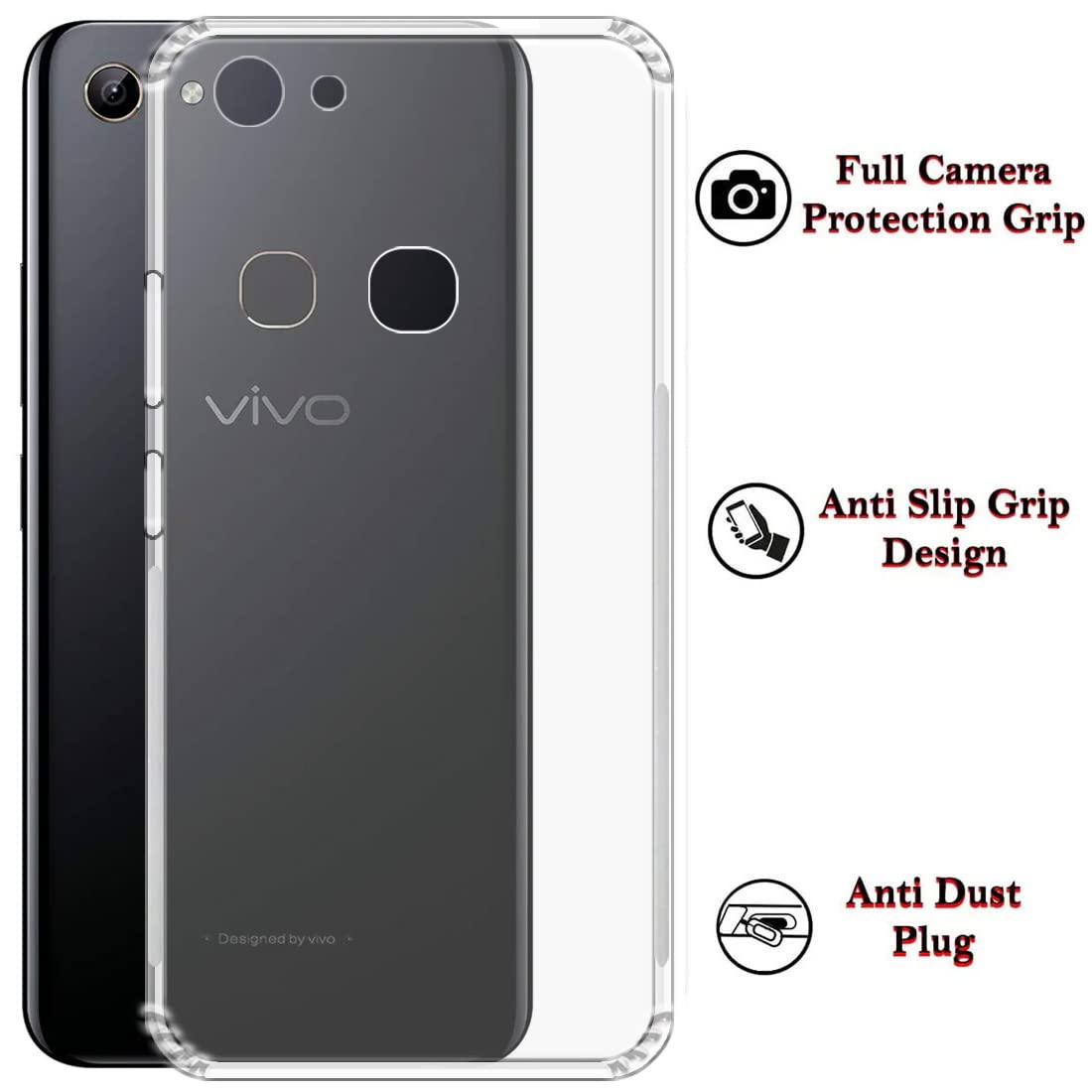 Anti Dust Plug Back Case Cover for Vivo Y83
