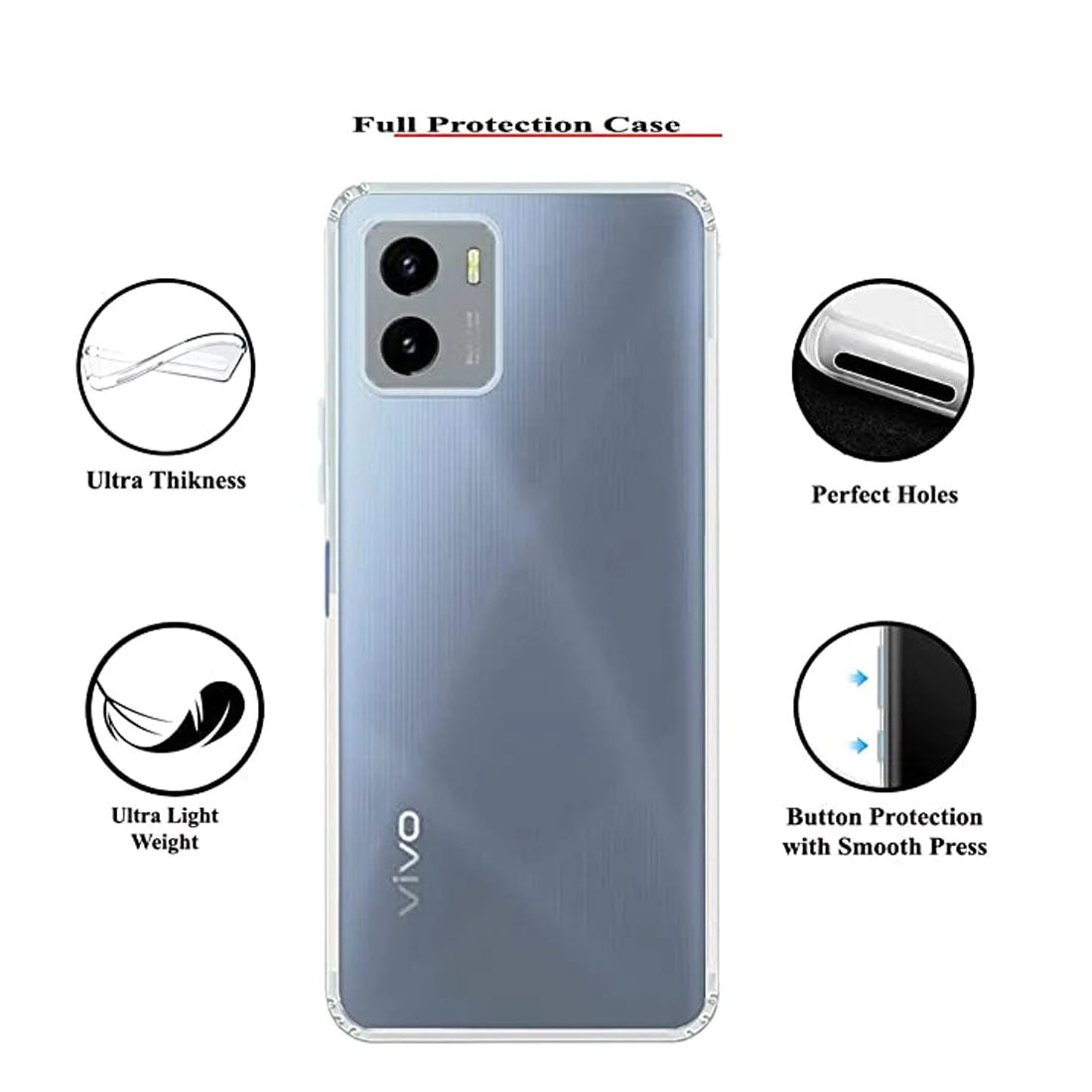 Anti Dust Plug Back Case Cover for Vivo Y15s (2021) 4G / Y01 4G