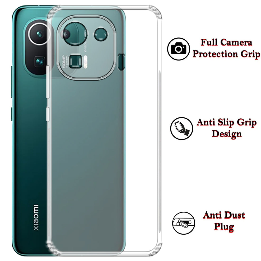 Anti Dust Plug Back Case Cover for Xiaomi Mi 11 Pro 11 Pro 5G