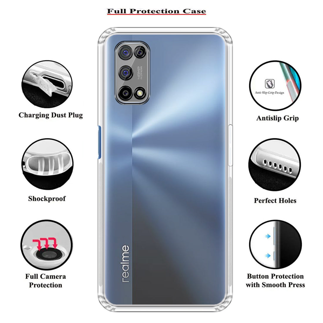 Anti Dust Plug Back Case Cover for Realme 7 5G