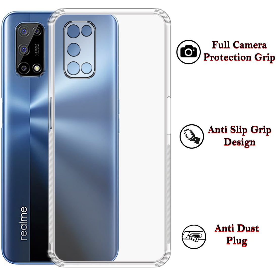Anti Dust Plug Back Case Cover for Realme 7 5G