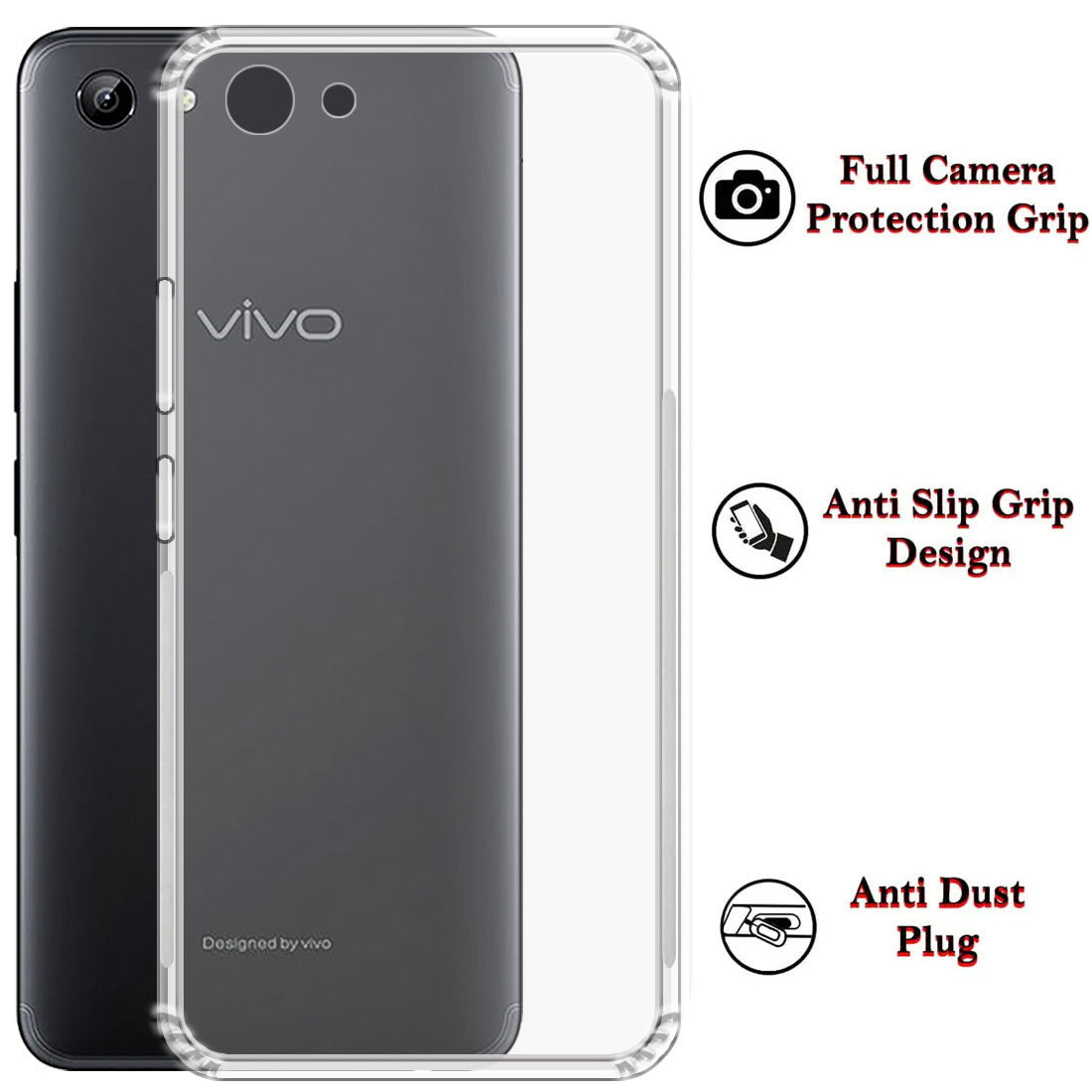 Anti Dust Plug Back Case Cover for Vivo Y81 4G / Y81i 4G