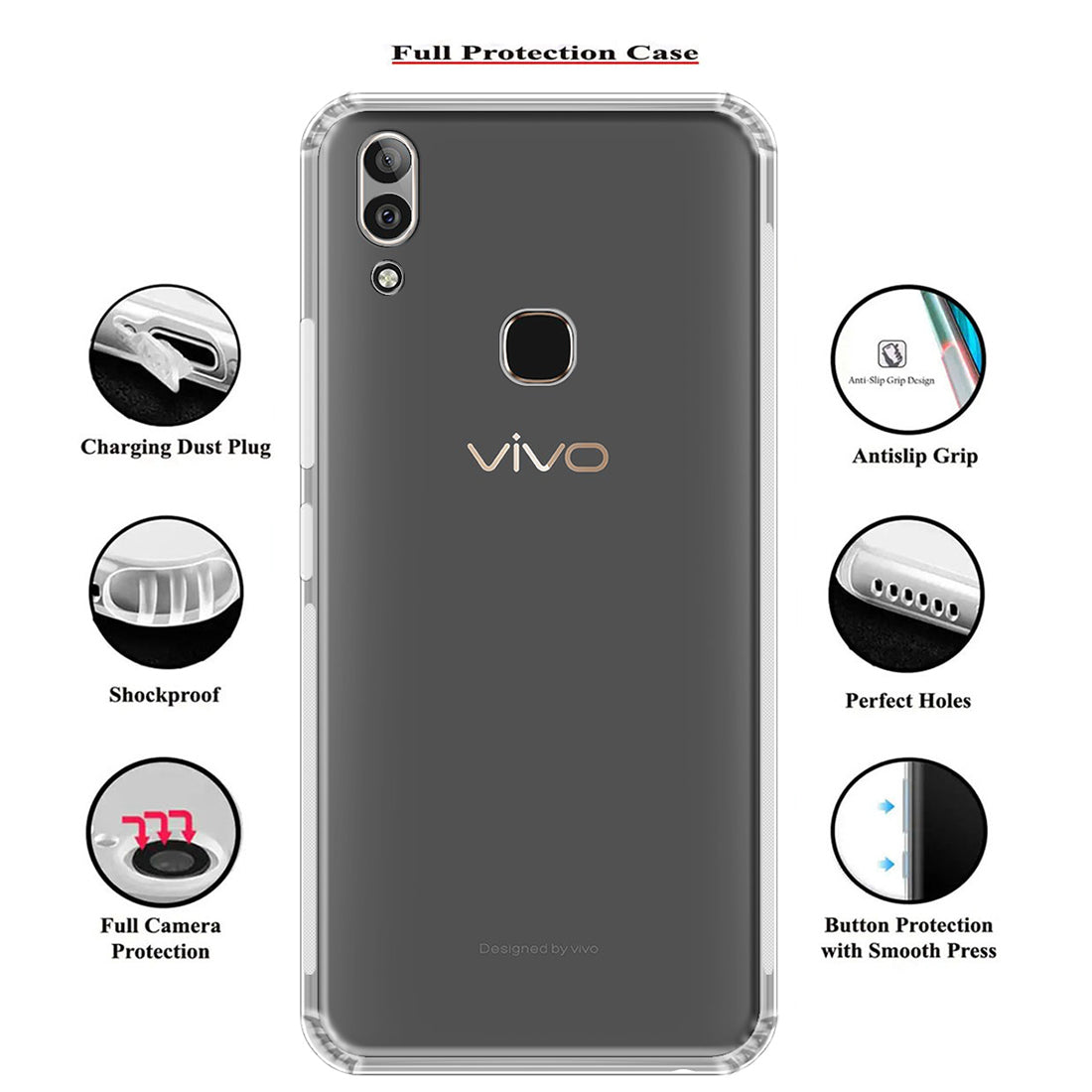 Anti Dust Plug Back Case Cover for Vivo V9 4G
