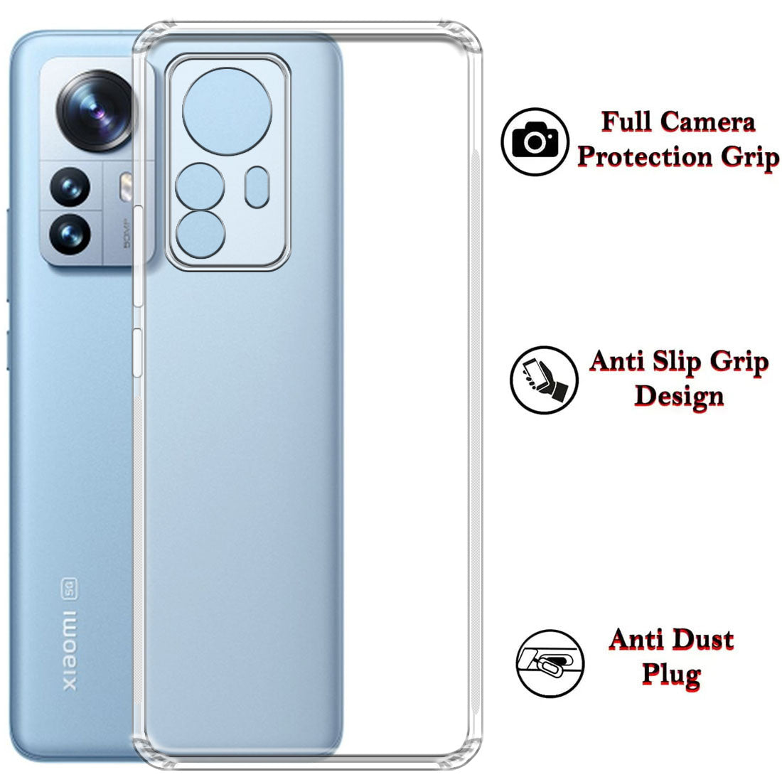 Anti Dust Plug Back Case Cover for Xiaomi 12 5G