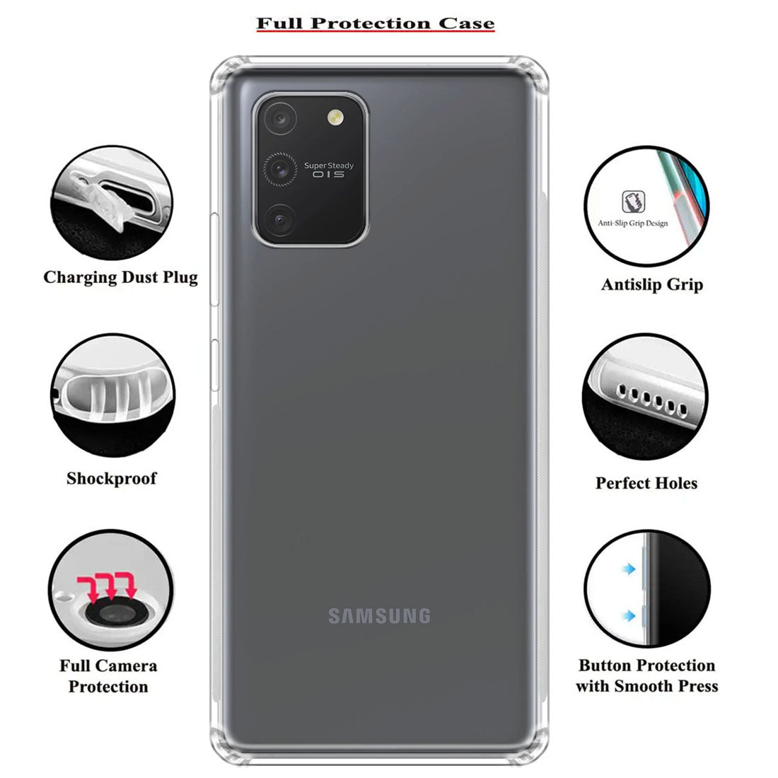 Anti Dust Plug Back Case Cover for Samsung Galaxy A91 4G
