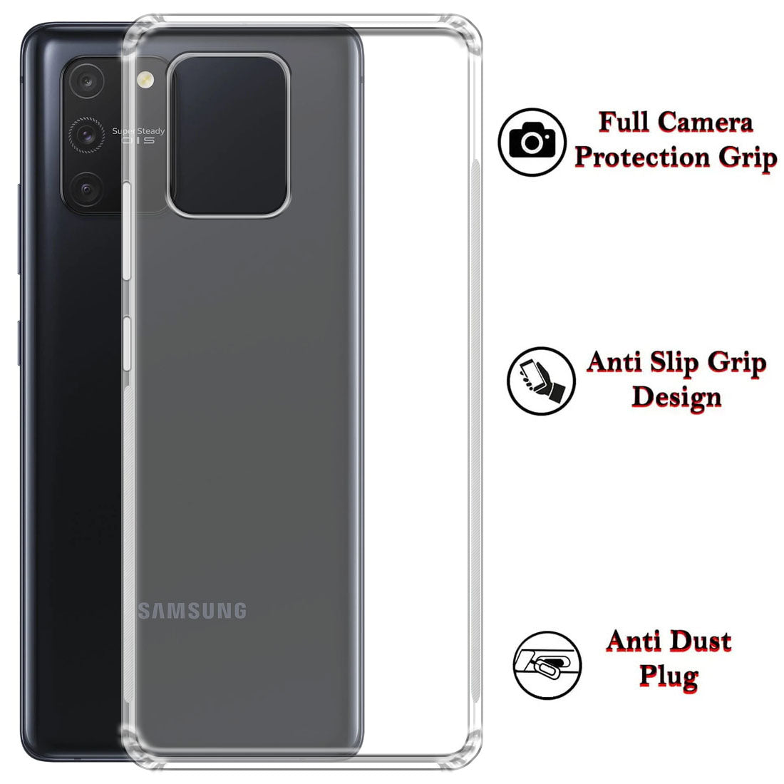 Anti Dust Plug Back Case Cover for Samsung Galaxy A91 4G