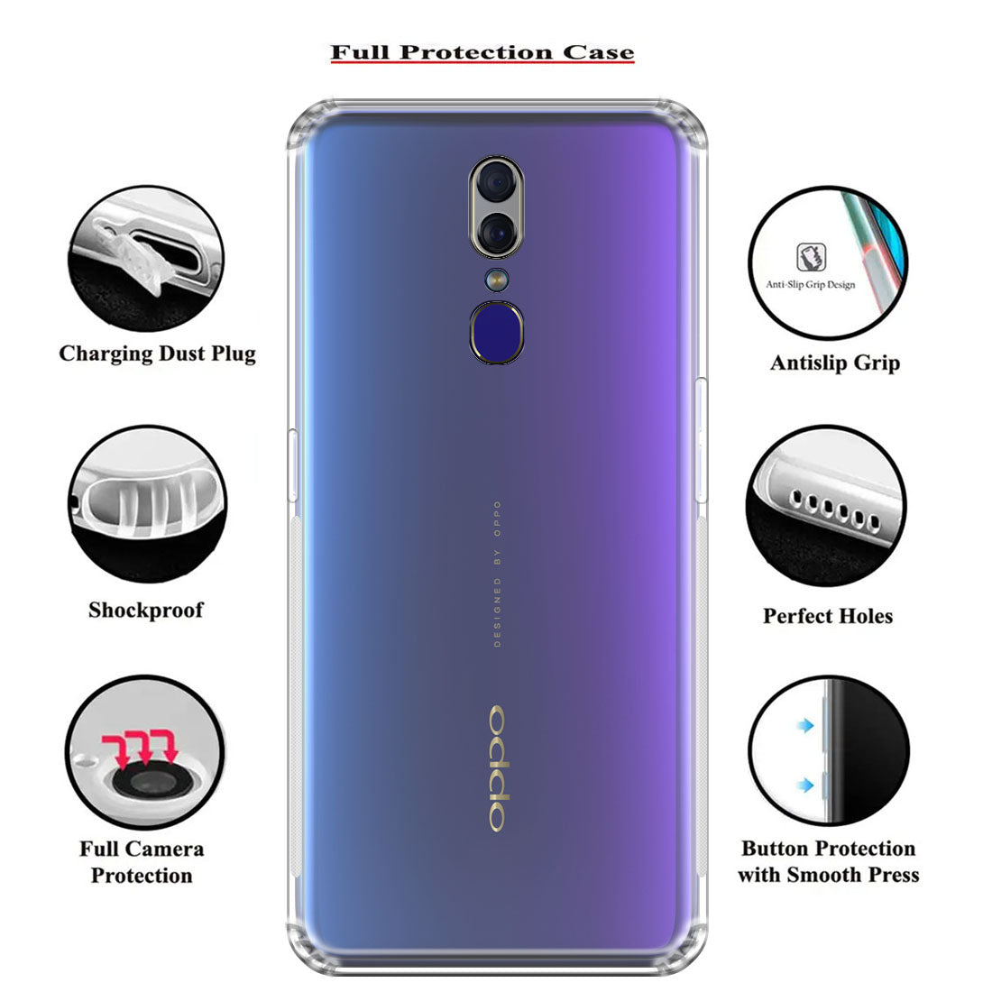 Anti Dust Plug Back Case Cover for Oppo F11 4G