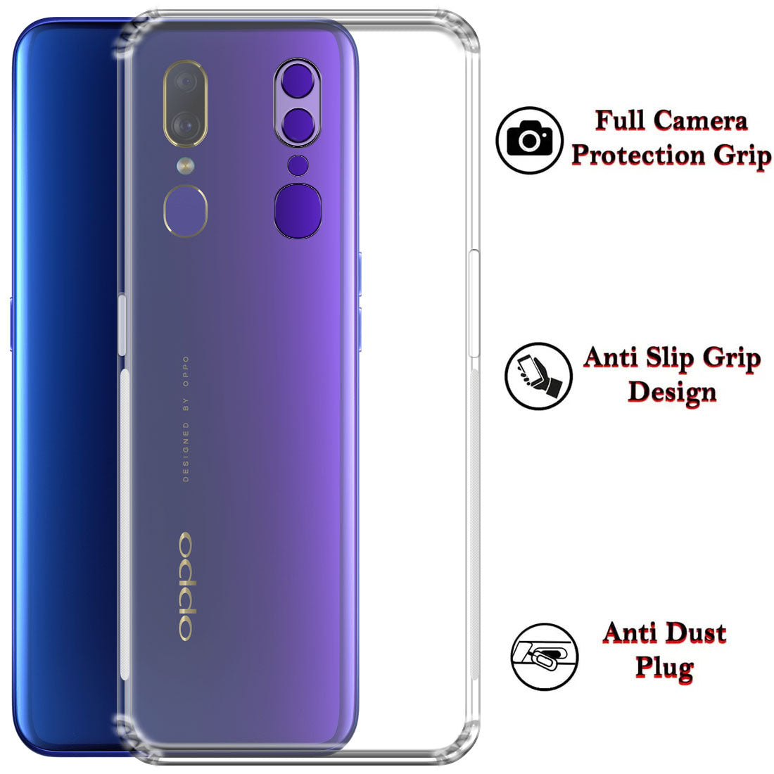 Anti Dust Plug Back Case Cover for Oppo F11 4G