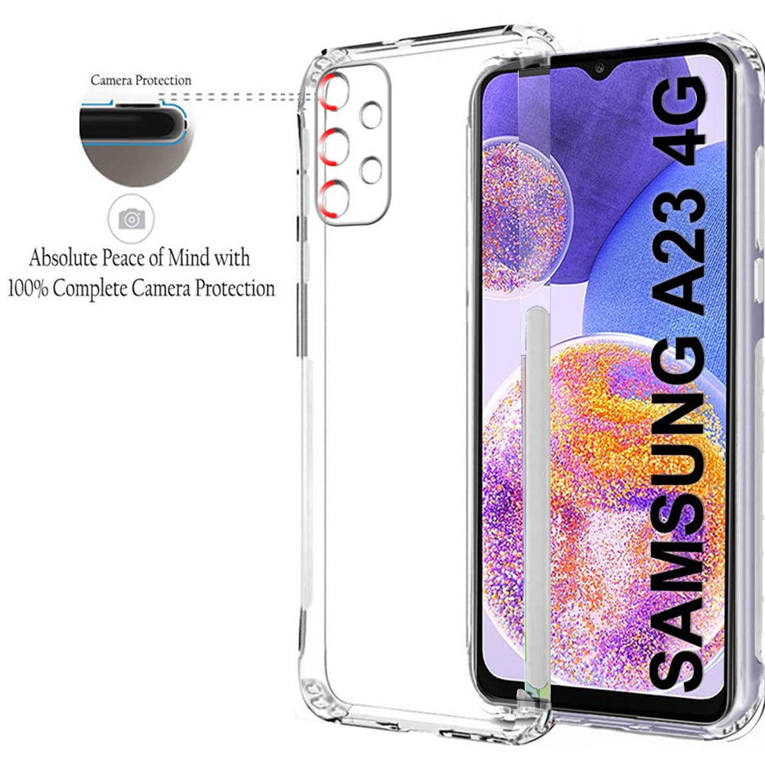 Anti Dust Plug Back Case Cover for Samsung Galaxy A23 5G / F23 5G