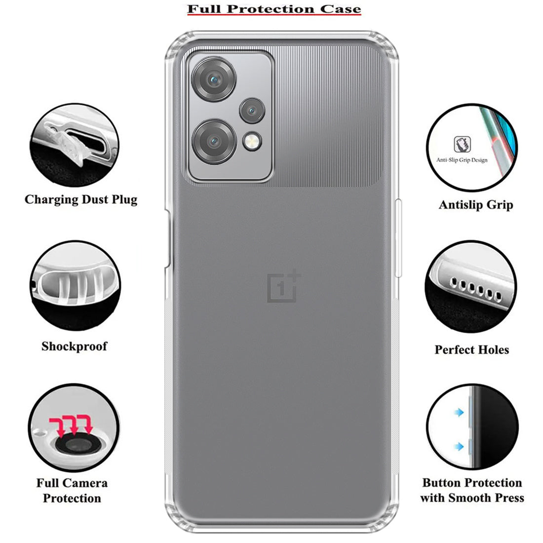 Anti Dust Plug Back Case Cover for OnePlus Nord CE 2 Lite 5G