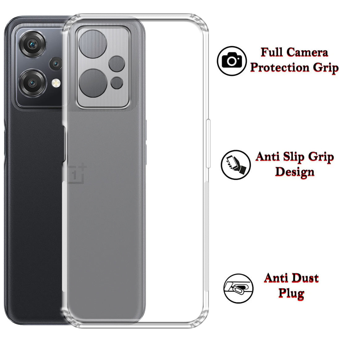 Anti Dust Plug Back Case Cover for OnePlus Nord CE 2 Lite 5G