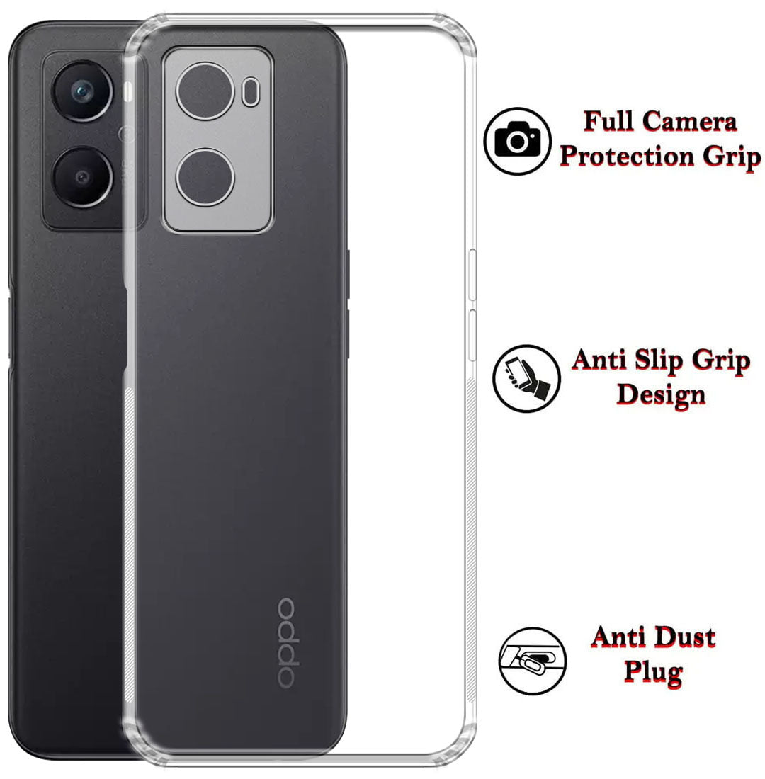 Anti Dust Plug Back Case Cover for Oppo K10 4G / A76 4G / A96 4G