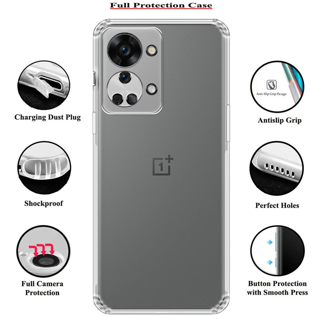 Anti Dust Plug Back Case Cover for OnePlus Nord 2T 5G