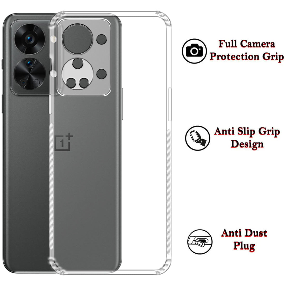 Anti Dust Plug Back Case Cover for OnePlus Nord 2T 5G