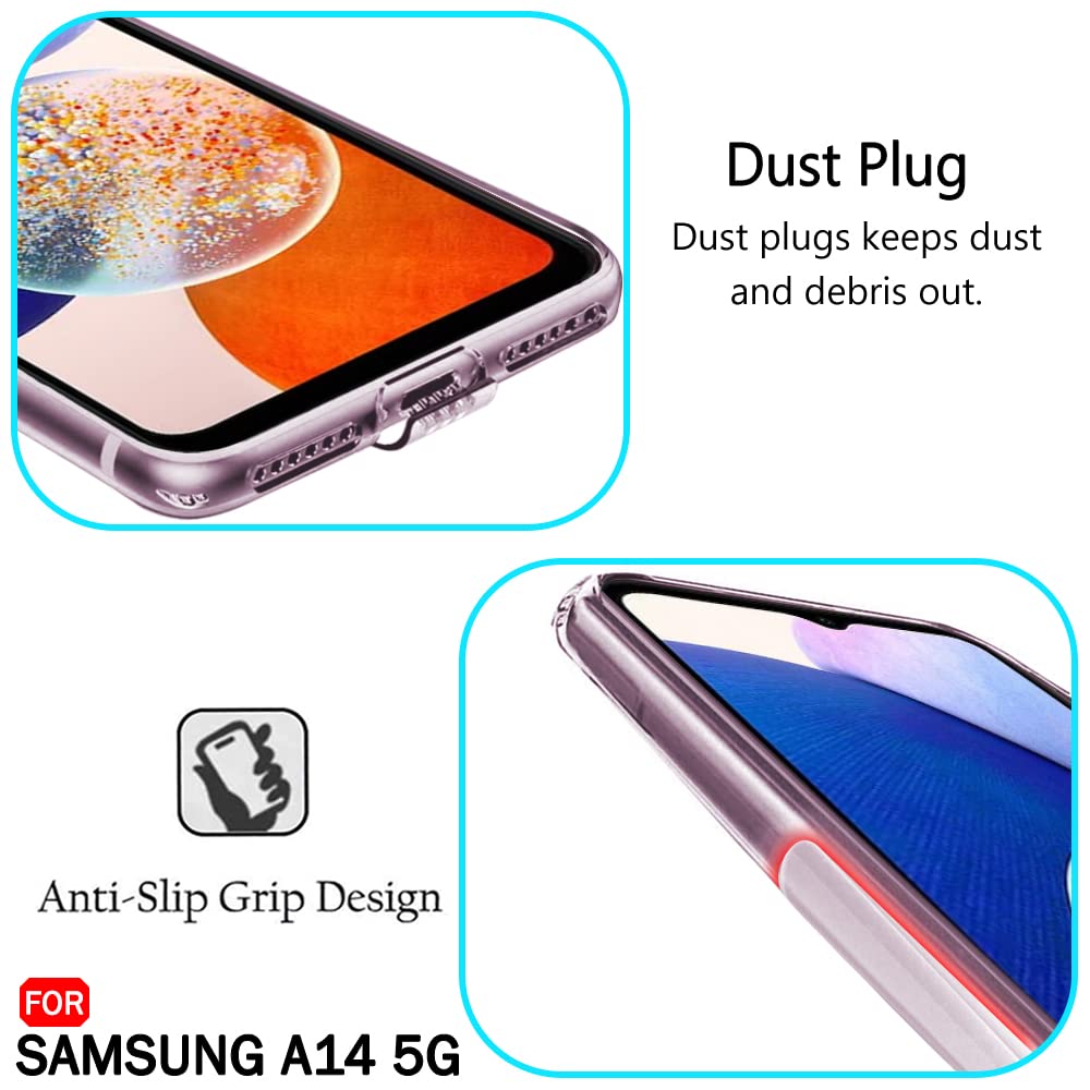 Anti Dust Plug Back Case Cover for Samsung Galaxy A14 5G / 4G