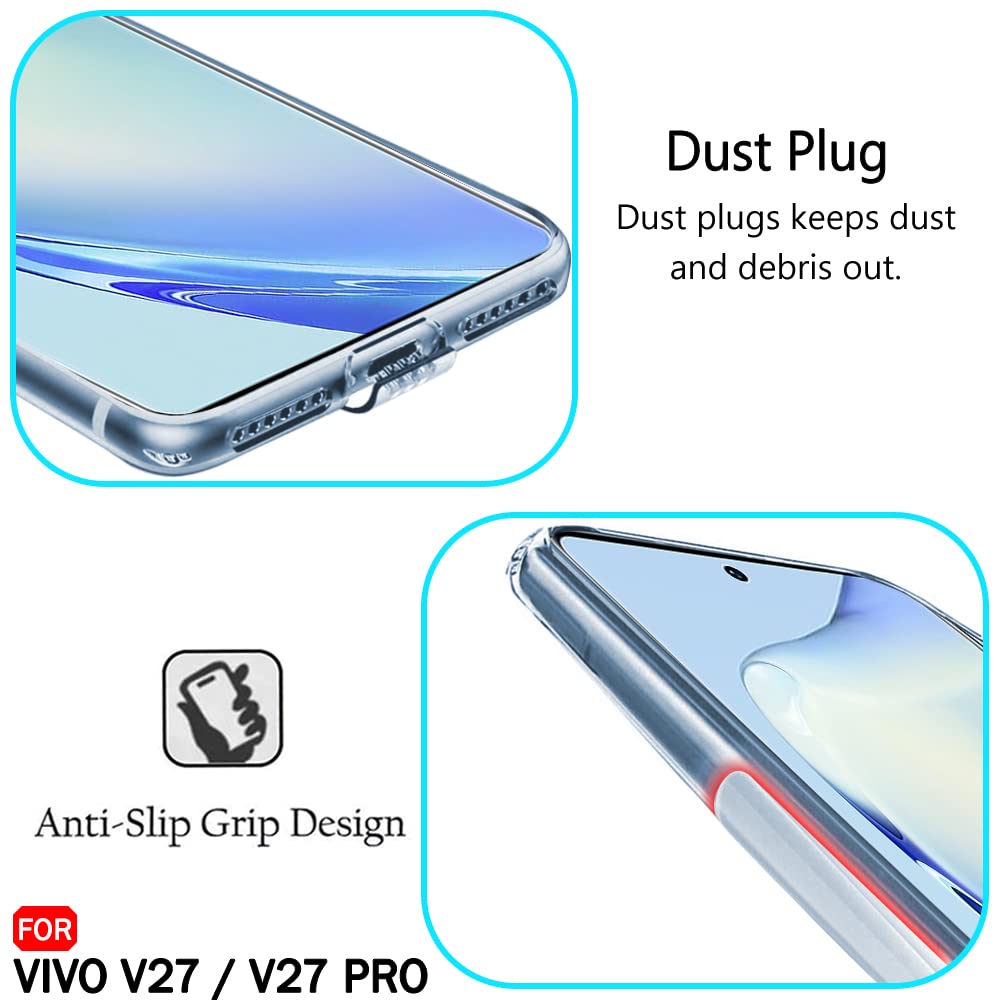 Anti Dust Plug Back Case Cover for Vivo V27 5G / V27 Pro 5G