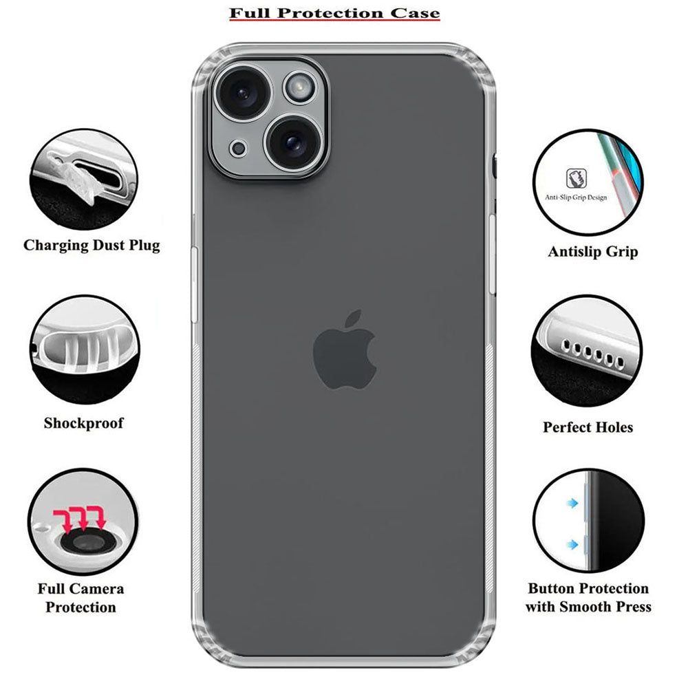 Anti Dust Plug Back Case Cover for Apple iPhone 15 Plus
