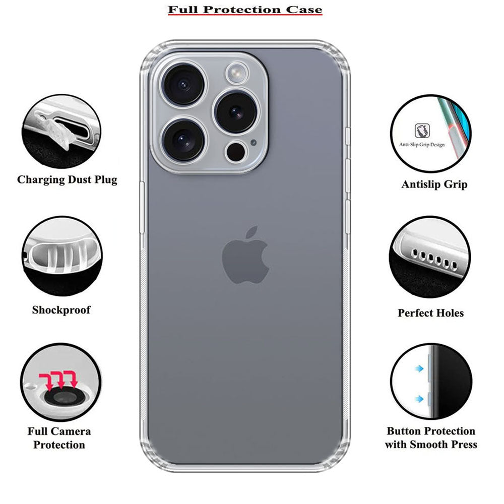 Anti Dust Plug Back Case Cover for Apple iPhone 15 Pro