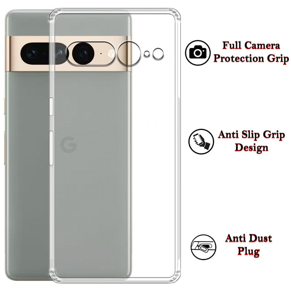 Anti Dust Plug Back Case Cover for Google Pixel 7 Pro 5G