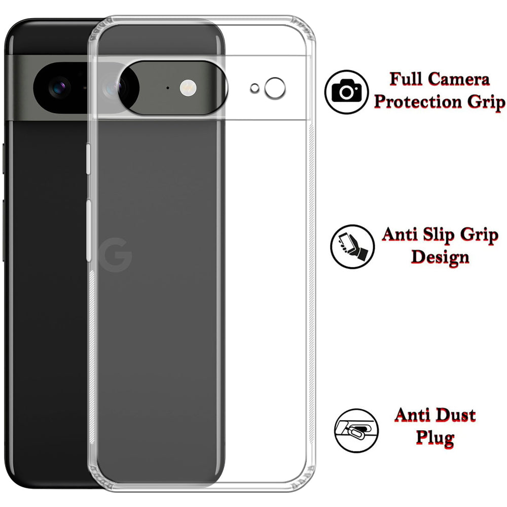 Anti Dust Plug Back Case Cover for Google Pixel 8 5G