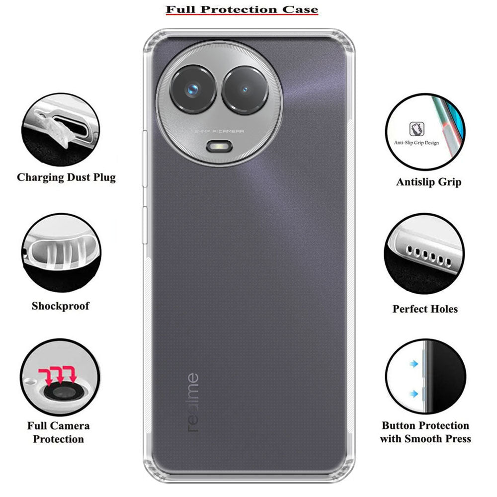 Anti Dust Plug Back Case Cover for Realme 11X 5G