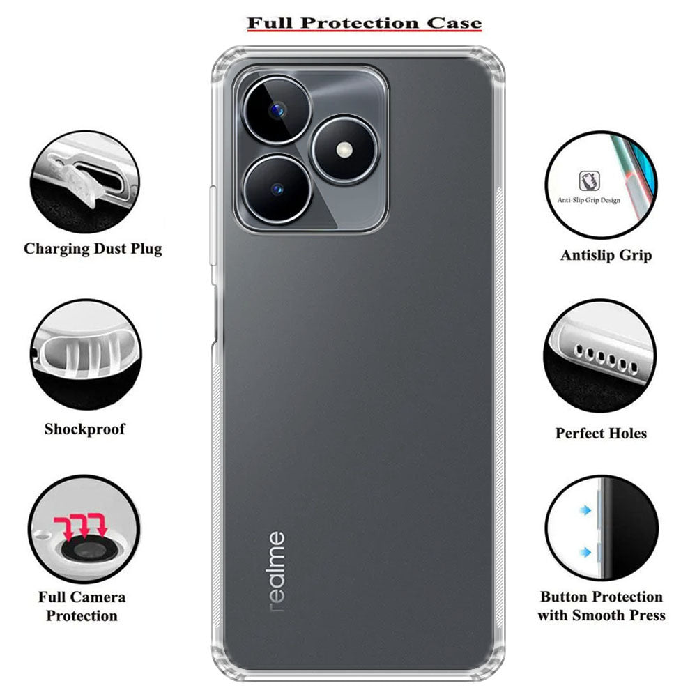 Anti Dust Plug Back Case Cover for Realme Narzo N53 4G / C53 4G / C51 4G