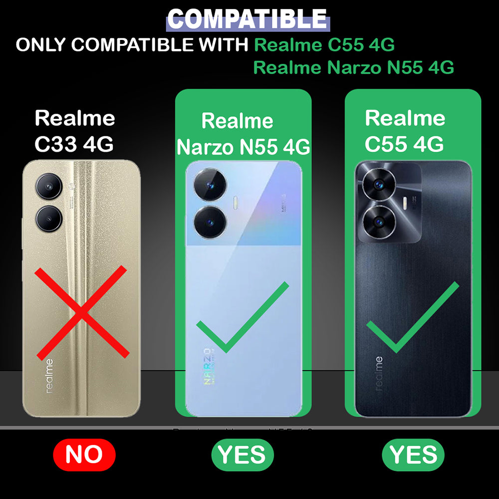 Anti Dust Plug Back Case Cover for Realme C55 4G / Narzo N55 4G