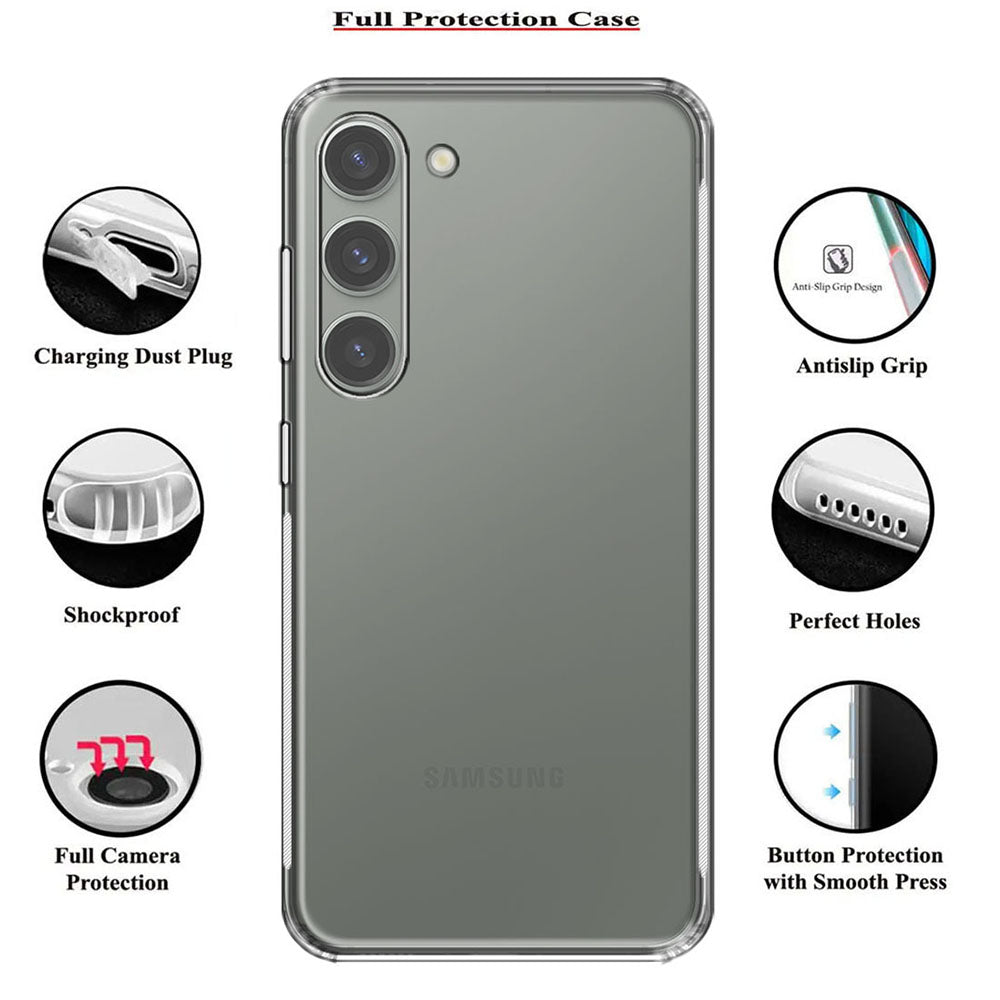 Anti Dust Plug Back Case Cover for Samsung Galaxy S23 Plus 5G