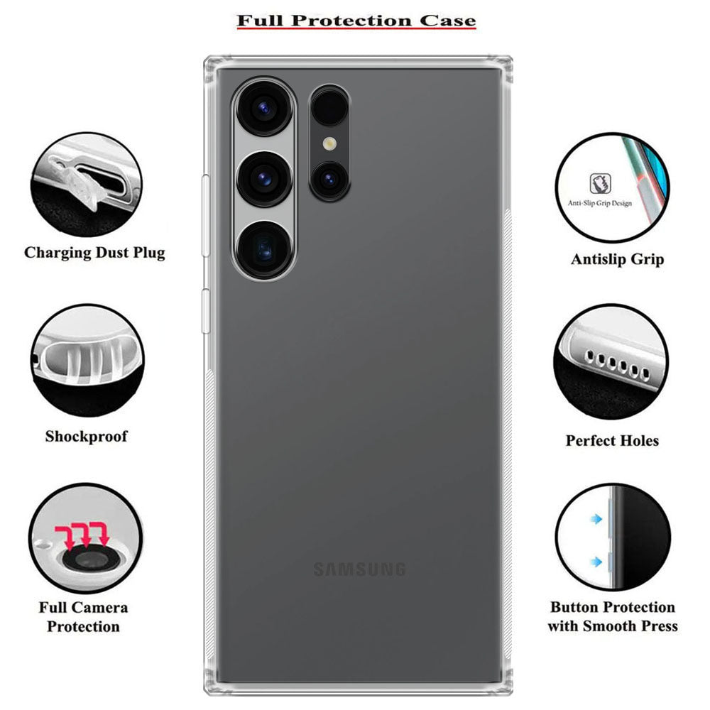 Anti Dust Plug Back Case Cover for Samsung Galaxy S23 Ultra 5G