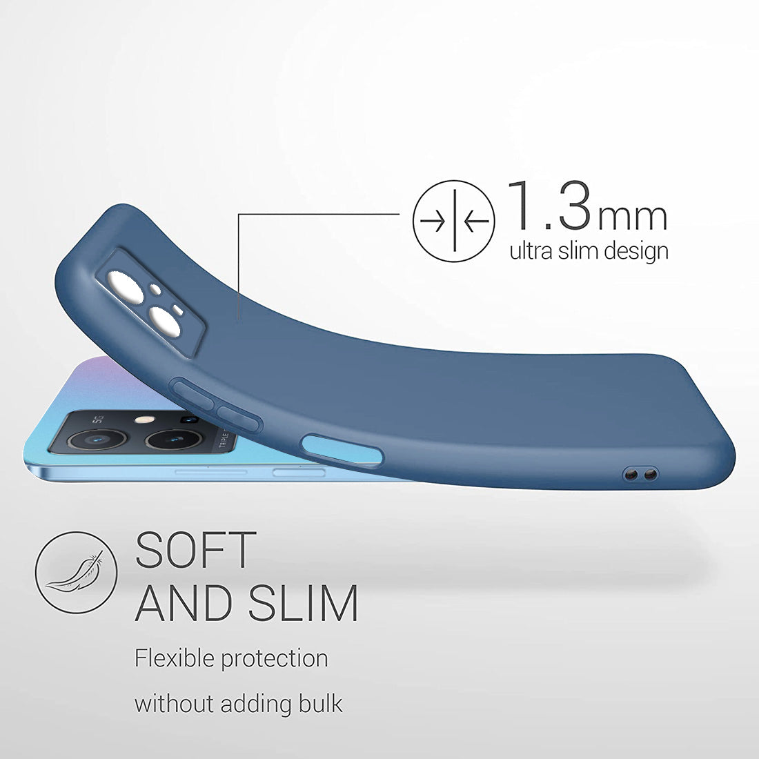 Liquid Silicone Case for Vivo Y75 5G / Vivo T1 5G / iQOO Z6 5G