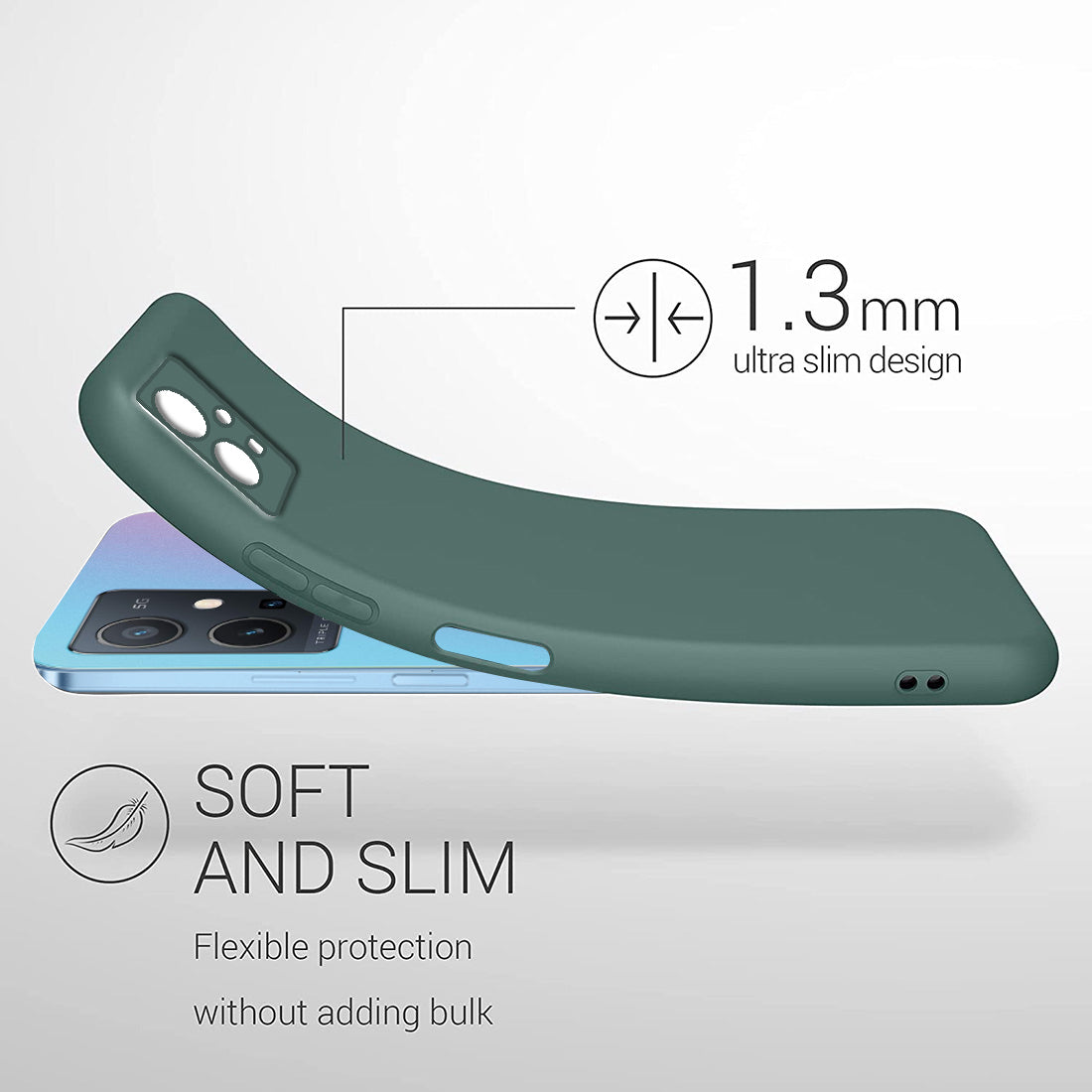 Liquid Silicone Case for Vivo Y75 5G / Vivo T1 5G / iQOO Z6 5G