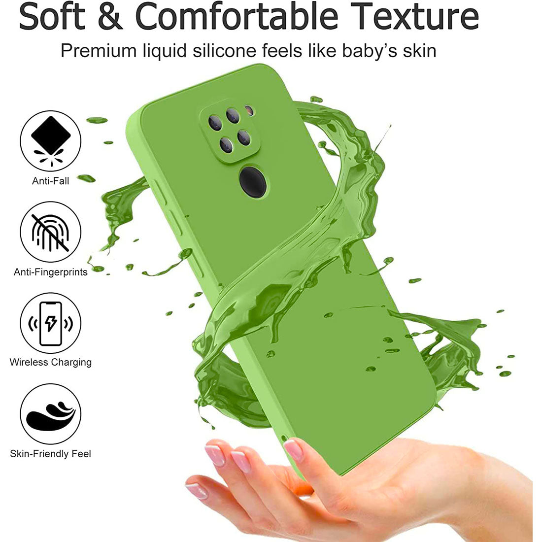 Liquid Silicone Back Case for Mi Redmi Note 9 4G