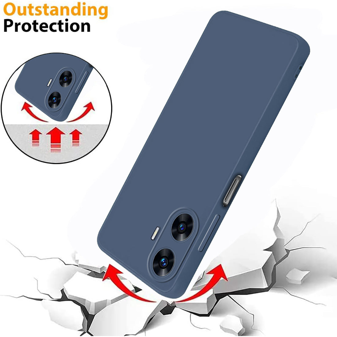 Liquid Silicone Case for Realme C55 4G / Narzo N55 4G