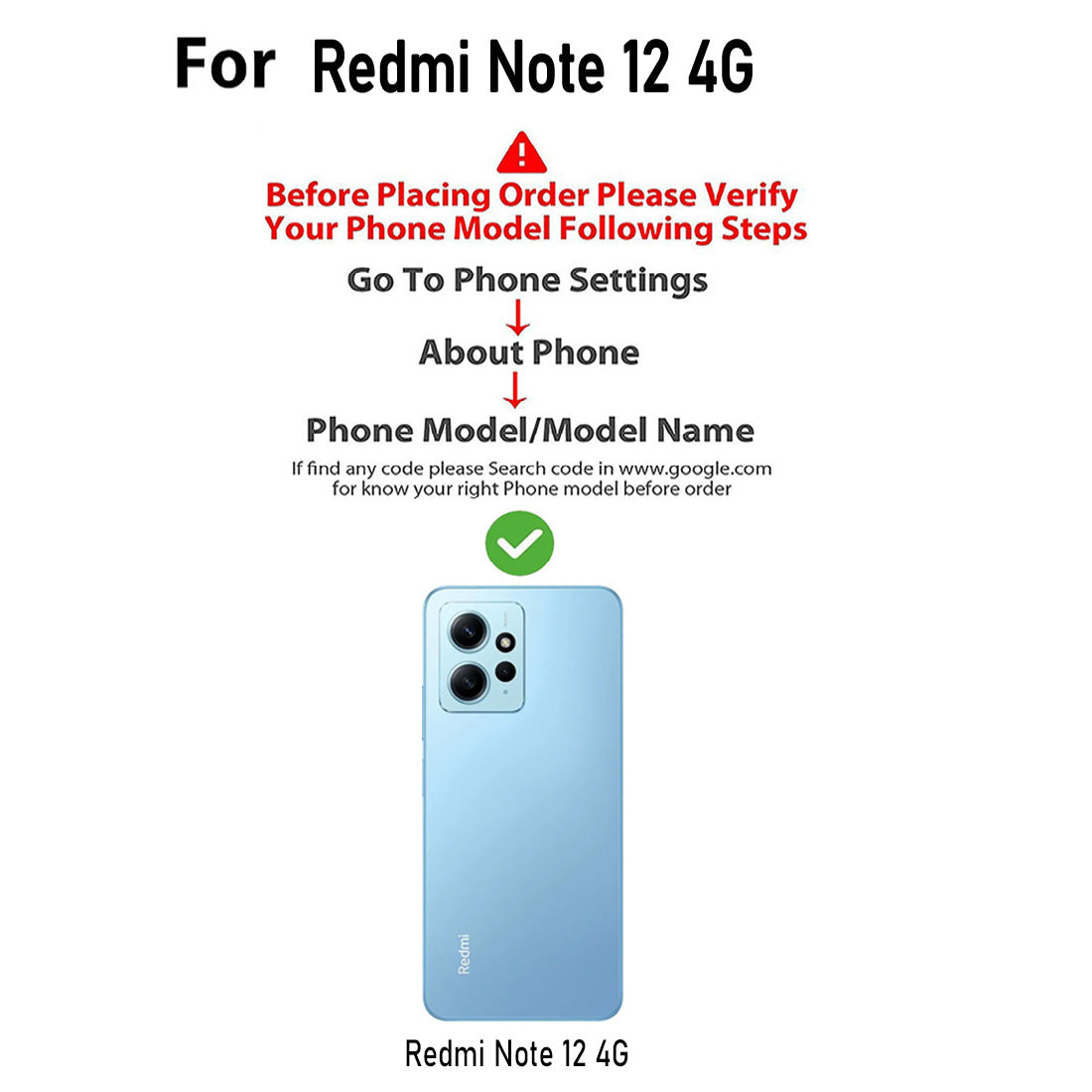 Liquid Silicone Case for Mi Redmi Note 12 4G