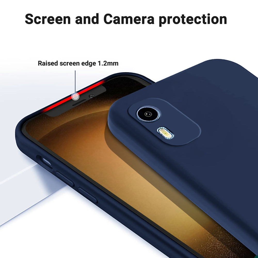 Anlxhj Custodia per Nokia C12 e pellicola protettiva in vetro temperato [confezione da 2] in morbido silicone TPU, custodia antiurto per Nokia C12 da 6,3 pollici, trasparente
