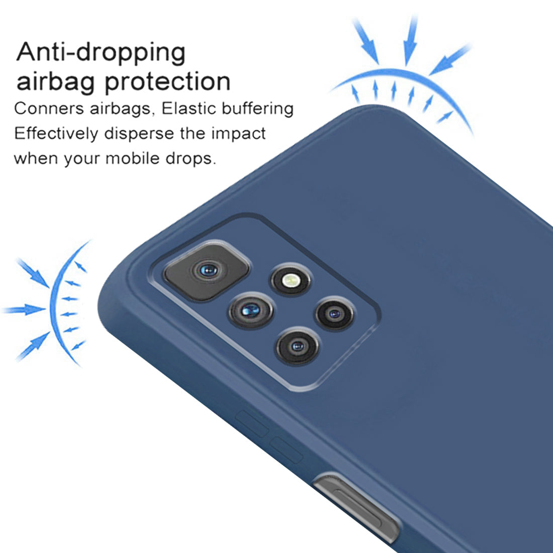 Shockproof Liquid Silicone Case for Mi Redmi 10 Prime 4G