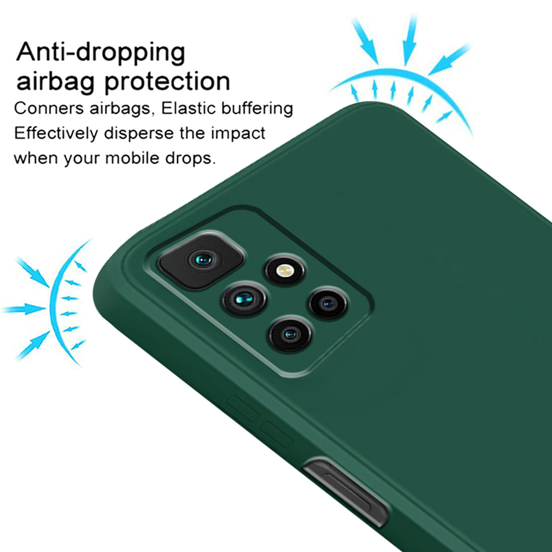 Shockproof Liquid Silicone Case for Mi Redmi 10 Prime 4G