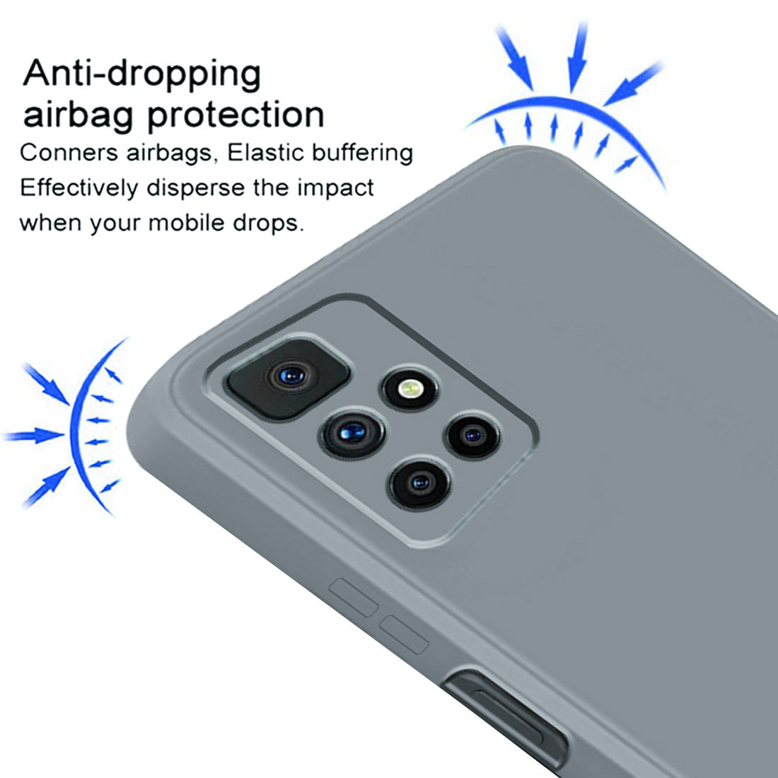 Shockproof Liquid Silicone Case for Mi Redmi 10 Prime 4G