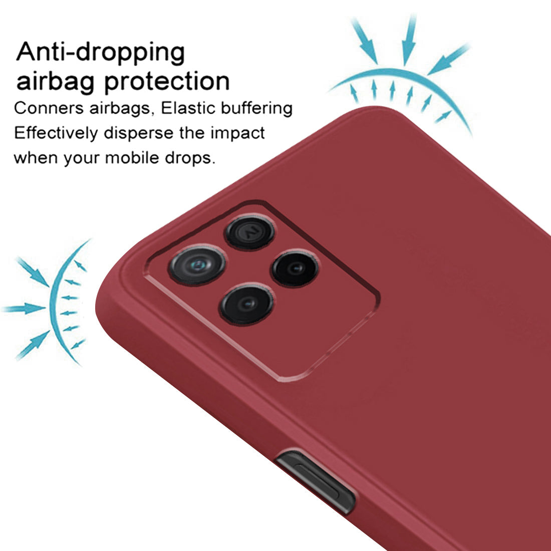 Shockproof Liquid Silicone Case for Realme 8i 4G / Narzo 50 4G