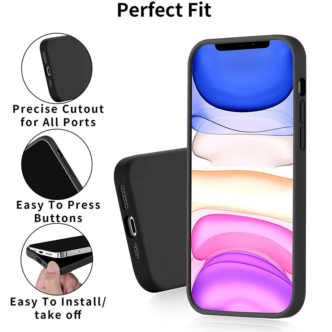 Shockproof Liquid Silicone Case for Apple iPhone 12