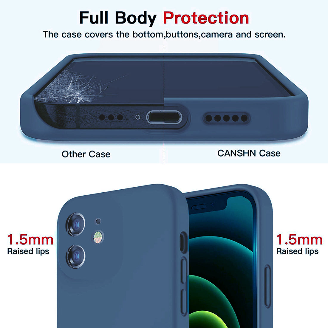 Shockproof Liquid Silicone Case for Apple iPhone 12