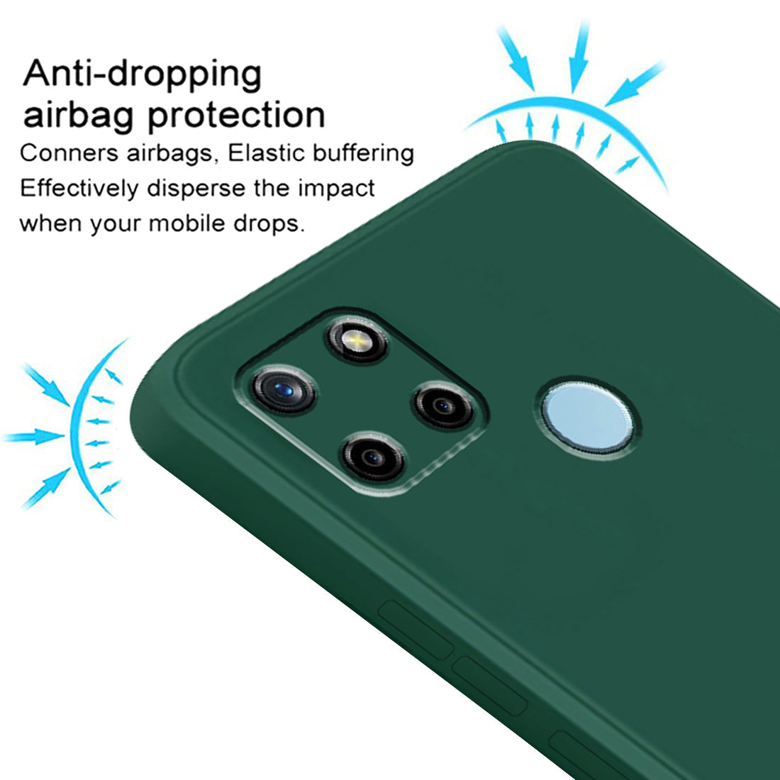 Shockproof Liquid Silicone Case for Realme C21Y 4G / C25Y 4G