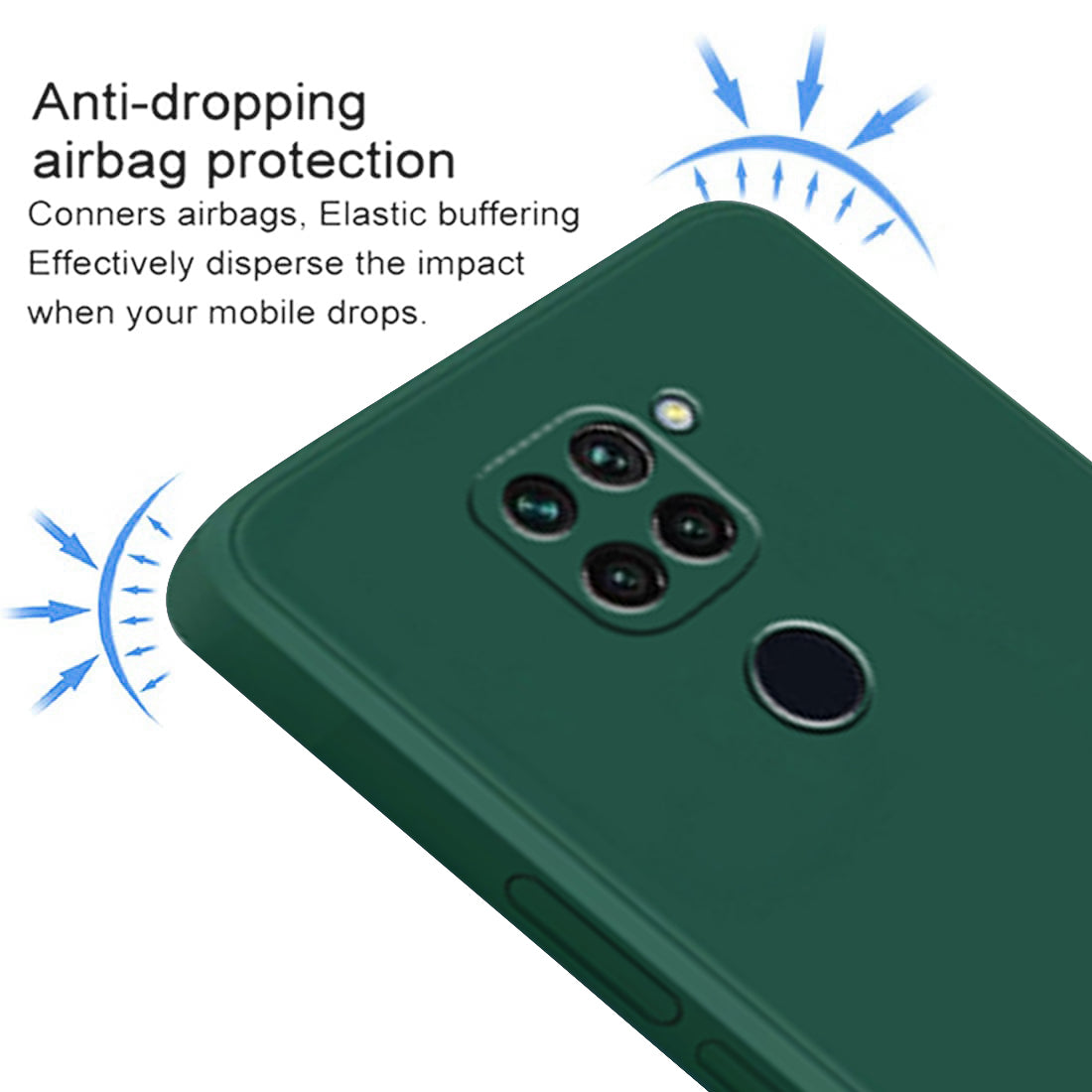 Shockproof Liquid Silicone Case for Mi Redmi Note 9 4G