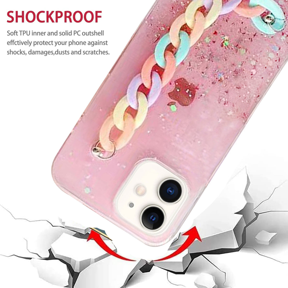 Glitter Case with Chain Holder for Apple iPhone 11 Pro