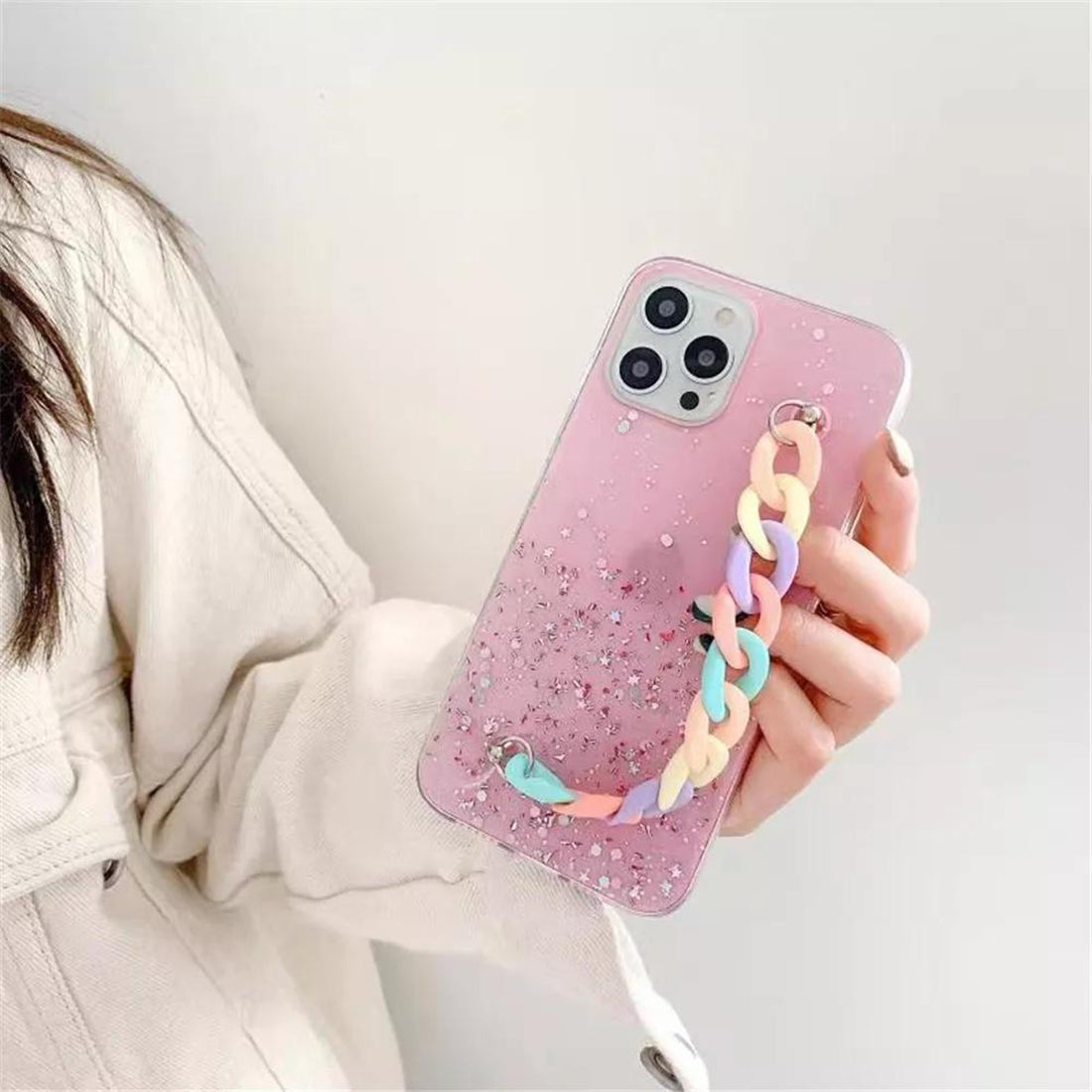 Glitter Case with Chain Holder for Apple iPhone 13 Pro