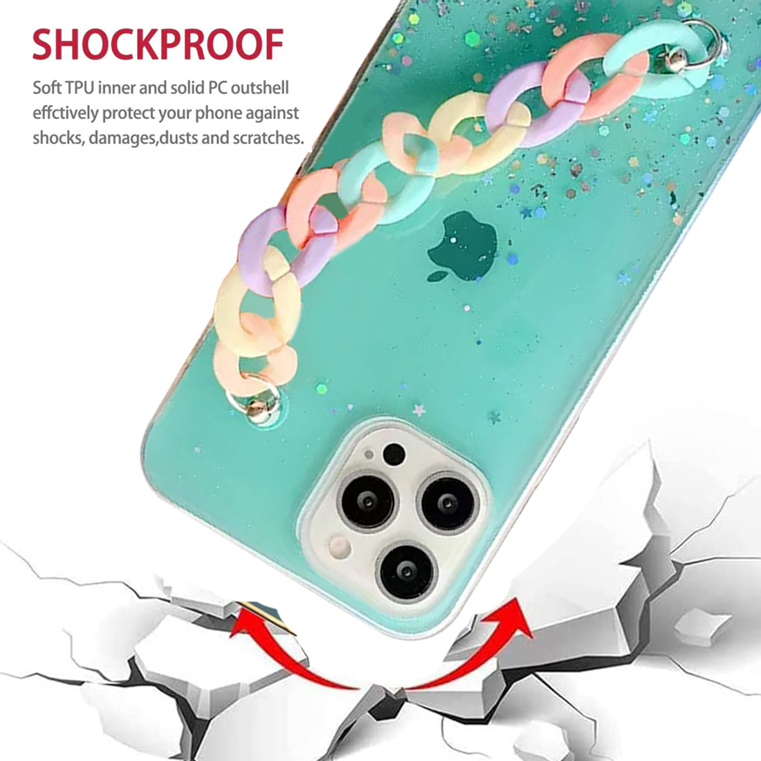 Glitter Case with Chain Holder for Apple iPhone 12 Pro